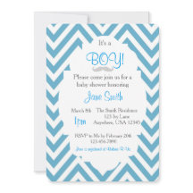 Es una invitación a Baby Shower de Boy Mustache