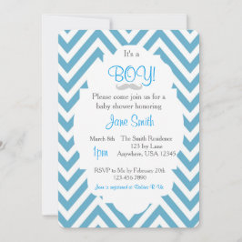 Es una invitación a Baby Shower de Boy Mustache