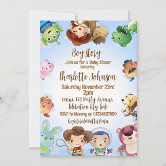 Es una invitación a Baby Shower de Boy Story