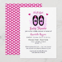 Es una invitación a Baby Shower para Chicas con za