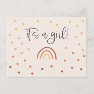 Es una invitación a Baby Shower rosa arcoiris Chic