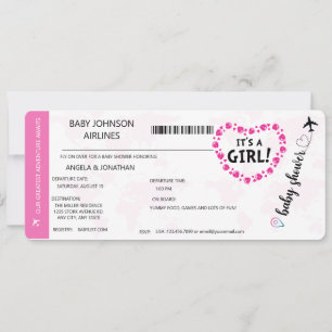 Es una invitación a la ducha para una bebé Chica