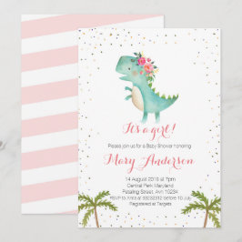 Es una invitación a los dinosaurios rosados en Bab