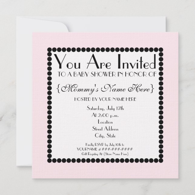 Es una invitación a tomar Baby Shower Chica (Anverso)