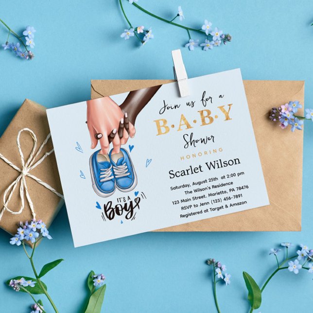 Es una invitación a un niño Baby Shower Blue Boy S (Subido por el creador)
