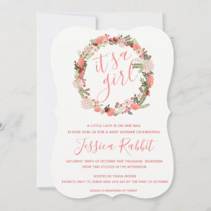 Es una invitación a una ducha de bebé chica