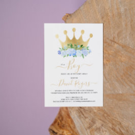 Es una invitación a una ducha de bebé con flores