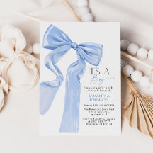 Es una invitación Baby Shower de boy elegant Blue