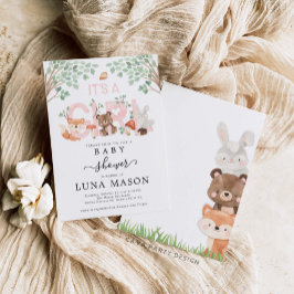 Es una invitación Chica a Woodland Baby Shower