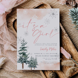 Es una invitación chica, ducha de bebé de invierno