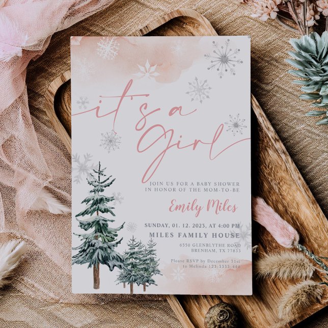 Es una invitación chica, ducha de bebé de invierno (Subido por el creador)