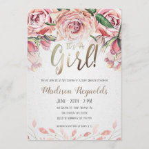 Es una invitación Chica - Fiesta de té en Baby Sho