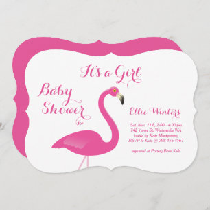 Es una invitación Chica - Flamingo Baby Shower