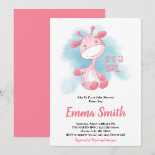 Es una invitación de Baby Shower a la acuarela Chi