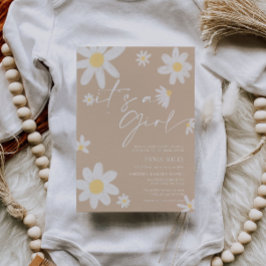 Es una invitación de Baby Shower Chica Daisy Beige