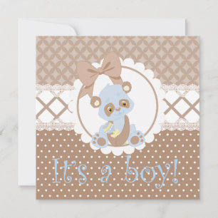 Es una invitación de Baby Shower de Boy Blue y Bro