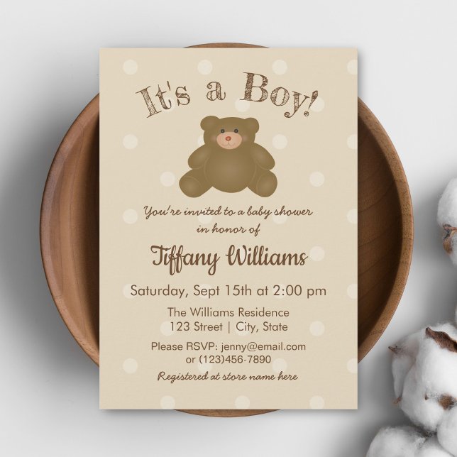 Es una invitación de Baby Shower de chico lindo de (Subido por el creador)