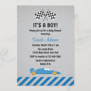 Es una invitación de Baby Shower del coche de