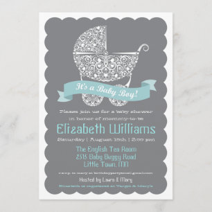 Es una invitación de Baby Shower del muchacho