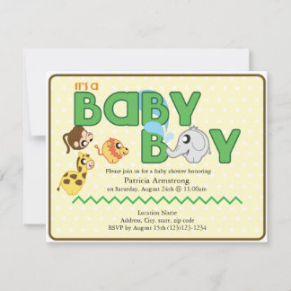 Es una invitación de Baby Shower en la selva