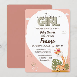 Es una invitación de Baby Shower para el bebé Chic
