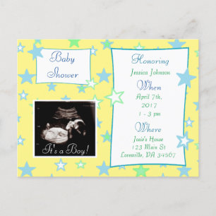 Es una invitación de Baby Shower para fotos de niñ