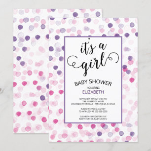 Es una invitación de Baby Shower para los Chicas d