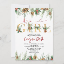 Es una invitación de Baby Shower para Navidades Ch