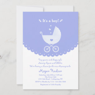 Es una invitación de Baby Shower para un chico