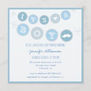 Es una invitación de Baby Shower para un chico que