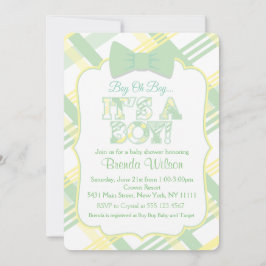 Es una invitación de Baby Shower verde pálido