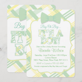 Es una invitación de Baby Shower verde pálido