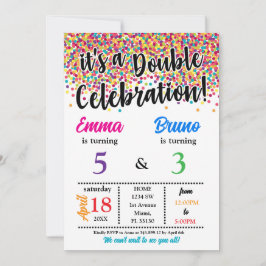 Es una invitación de cumpleaños de dos hermanos