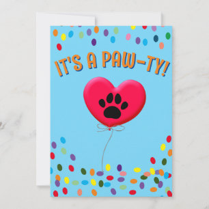 Es una invitación de fiesta de perros Paw-Ty