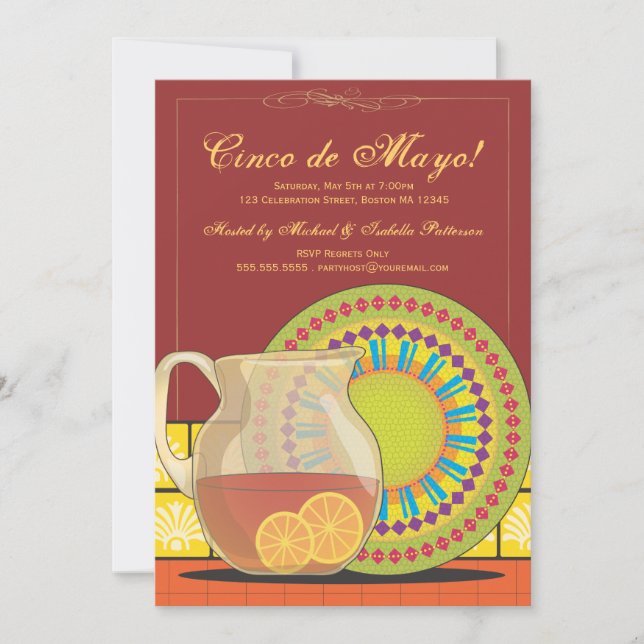 Es una invitación de la fiesta del fiesta de Cinco (Anverso)