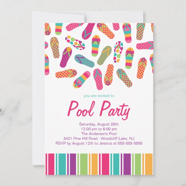 Es una invitación de la fiesta en la piscina del (Anverso)