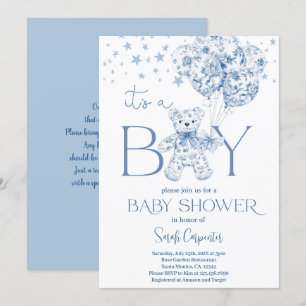 Es una invitación de niño oso Baby Shower Boy