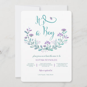 Es una invitación de un chico floral a Baby Shower
