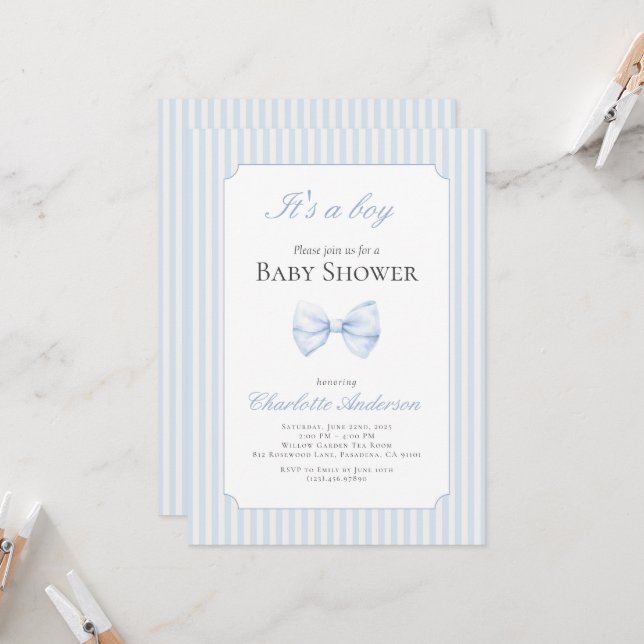 Es una invitación de un niño a Baby Shower (Anverso/Reverso In Situ)