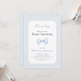 Es una invitación de un niño a Baby Shower