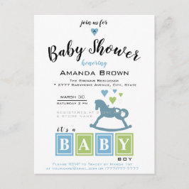 Es una invitación de un niño a Baby Shower