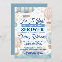 Es una invitación de un niño a Baby Shower