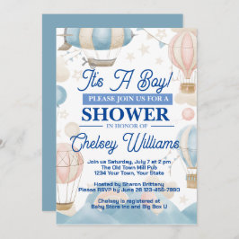 Es una invitación de un niño a Baby Shower
