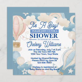 Es una invitación de un niño a Baby Shower