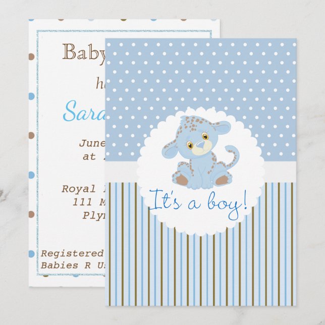 Es una invitación de un niño a Baby Shower (Anverso / Reverso)