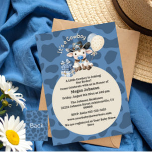 Es una Invitación para Baby Shower de Cowboy Azul 