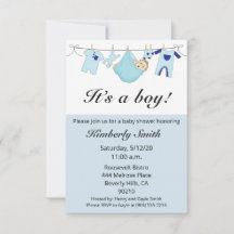 Es una invitación para un niño a la ducha de bebé