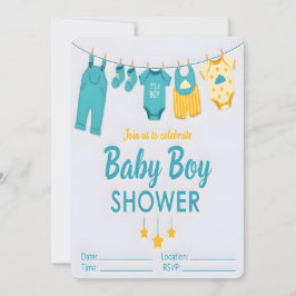 Es una invitación para una fiesta de bebé niño