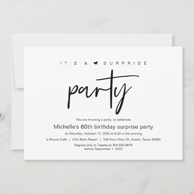 Es una invitación sorpresa para celebrar la fiesta (Anverso)