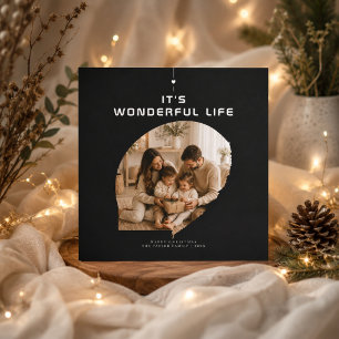 Es una Navidad de Foto Redonda Negra Vida Maravill